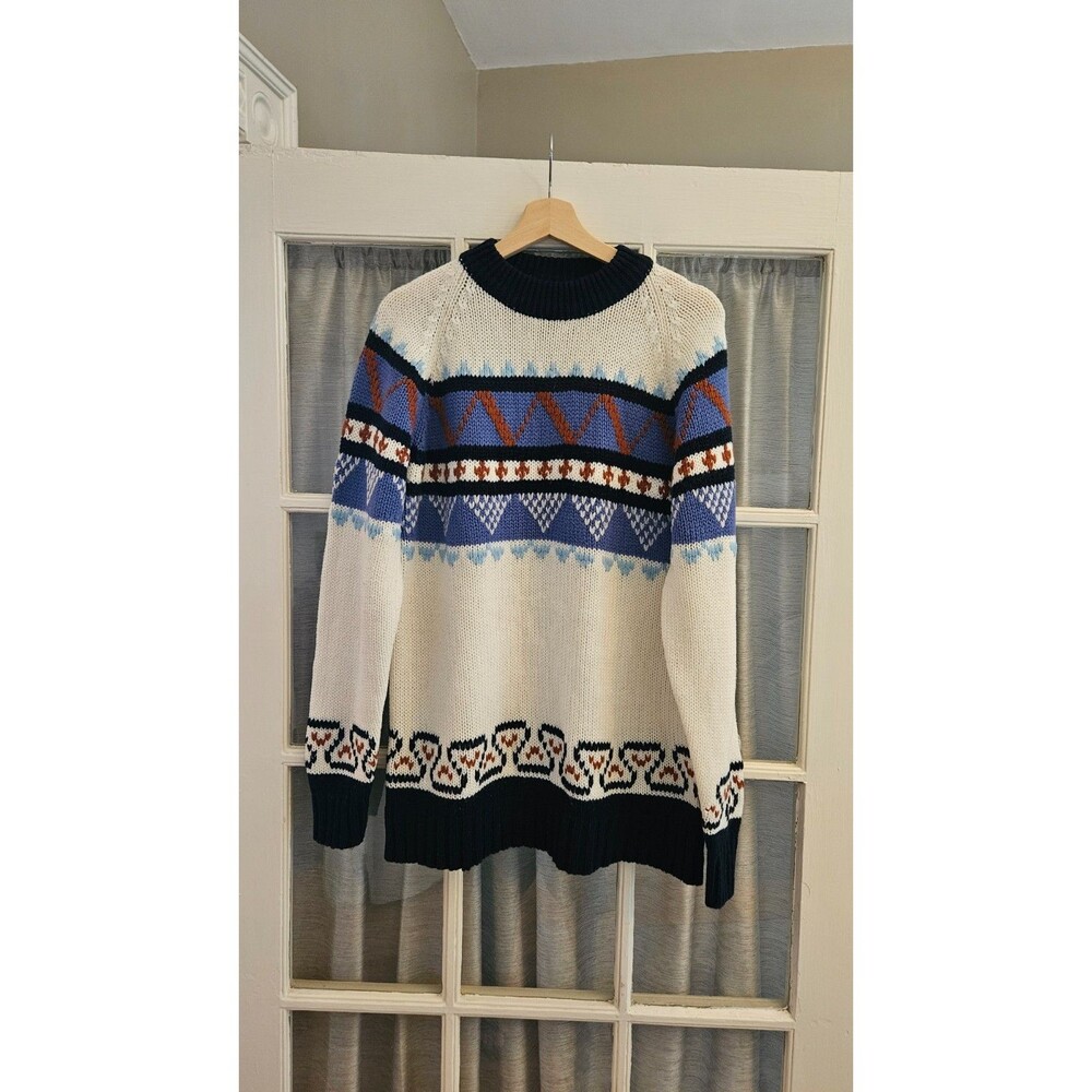 Vintage Sears Roebuck Fair Isle Pattern Crewneck Sweater - size Medium